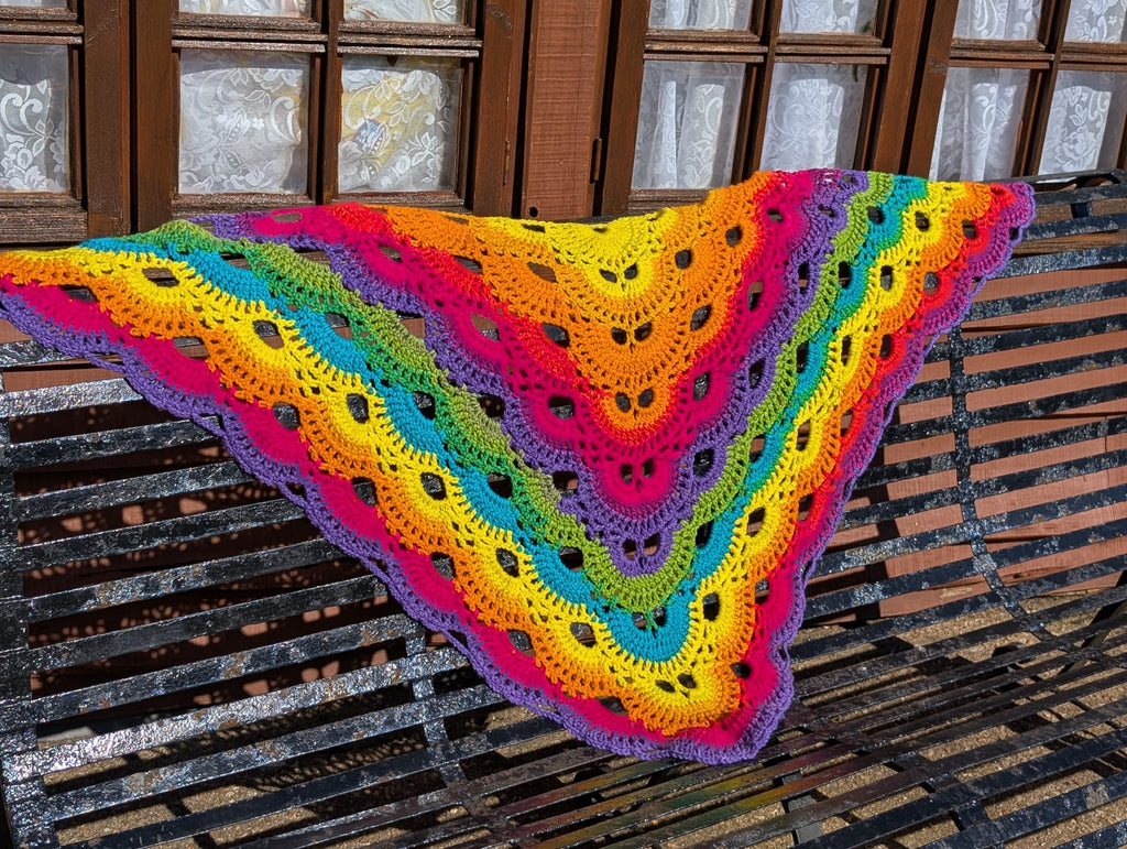 Rainbow Virus Shawl